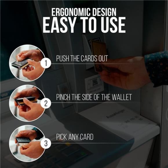 The Blade Minimalist Aluminum Wallet, RFID Blocking Card Holder and Money Clip - Picture 2 of 6